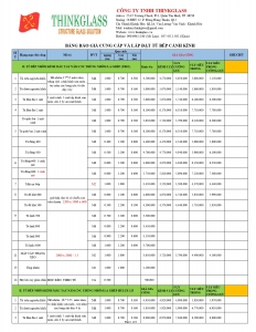 Bảng giá tủ nhôm cánh kính lưng Alu